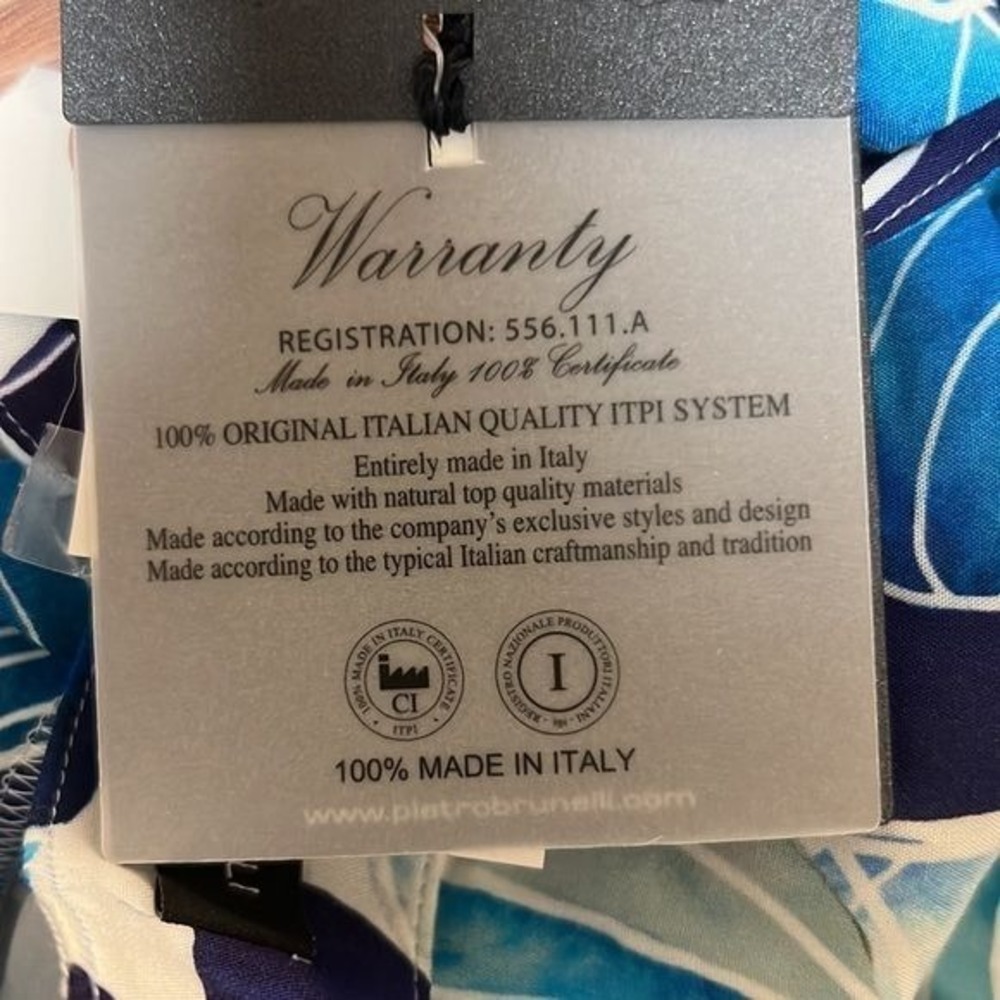 Pietro Brunelli Verbena Maternity Maxi Dress Short Slit Sleeve Blue White Floral - Picture 12 of 13